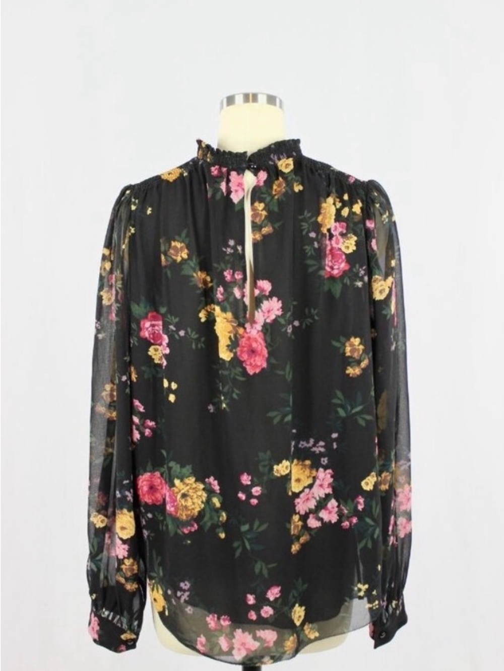 Wilfred chiffon Paula Long-Sleeve Blouse with Ruffle Neck Large
